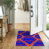 Bold Blue Red Southwestern Geometric Area Rug