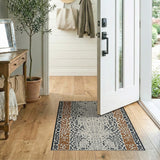 Abstract Leopard Spot Grey Area Rug