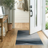 Abstract Blue Wave Landscape Rug