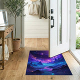 Cosmic Nebula Mountains Washable Area Rug