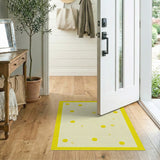 Yellow Circles Triangles Geometric Area Rug