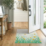 Pink Yellow Wildflower Meadow Area Rug