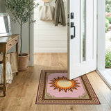Geometric Modern Pink Sunburst Geometric Area Rug