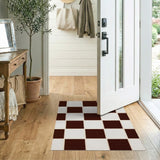 Brown Checkerboard Area Rug