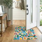 Vibrant Geometric Colorblock Area Rug