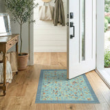 Teal Mosaic Geometric Area Rug
