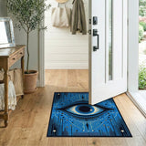Mystical All-Seeing Eye Blue Geometric Area Rug