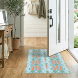 Blue Bunny Carrot Kids Area Rug