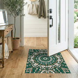 Emerald Mandala Boho Area Rug