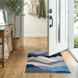 Blue Mountain Peaks Geometric Area Rug