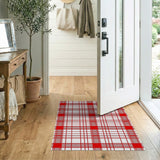 Bold Red Checkered Plaid Area Rug