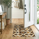 Southwestern Arrow Geometric Area Rug - Brown Tan