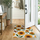 Vibrant Sunflower Monarch Butterfly Area Rug