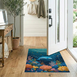 Vibrant Dolphin Coral Reef Ocean Rug