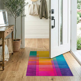 Stripe Vibrant Multi-Color Geometric Stripe Area Rug