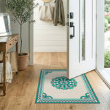 Blue and Teal Traditional Persian Ornate Teal Mandala Persian Area Rug