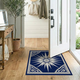 Navy Blue Starburst Geometric Area Rug