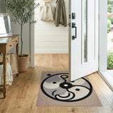 Beige Yin-Yang Tribal Dot Area Rug