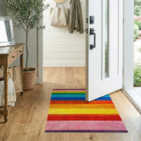 Vibrant Multi-color and Patterns Vibrant Rainbow Stripe Area Rug