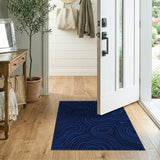 Blue Swirling Waves Area Rug