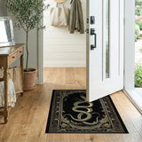 Coiled Golden Dragon Art Nouveau Area Rug