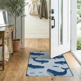 Whimsical Whale Ocean Cartoon Area Rug