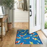 Turquoise Koi Fish Area Rug