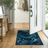 Teal Octopus Coastal Area Rug