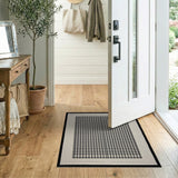 Classic Houndstooth Black White Area Rug