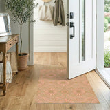 Pink Daisy Swirl Vintage Area Rug