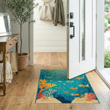 Playful Underwater Fish Coral Area Rug