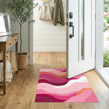 Pink Flowing Waves Area Rug