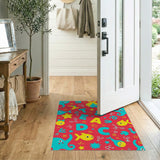 Playful Cartoon Elephants Fish Kids Area Rug