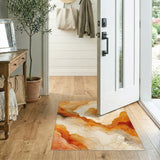 Brown Tan Abstract Marble Area Rug