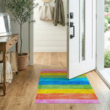 Vibrant Rainbow Stripe Area Rug