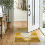 Radiant Gold Geometric Sun Area Rug