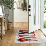 Sweeping Red Watercolor Swirl Area Rug