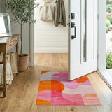 Multi-color and Patterns Vibrant Abstract Orange Pink Area Rug