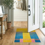 Multi-color and Patterns Vibrant Multi-Color Geometric Stripe Area Rug