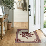 Beige and Neutral Cream Maroon Traditional Persian Mandala Rug