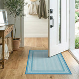 Ornate Blue White Persian Lattice Rug