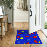 Playful Pixel Fish Birds Suns Kids Rug