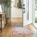 Delicate Cherry Blossom Pink Area Rug
