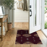 Geometric Modern Red Geometric Starburst Area Rug