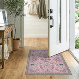 Traditional Persian Exquisite Pink Floral Persian Area Rug