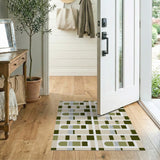 Sage Green Geometric Modern Area Rug