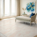 Geometric Modern Blush Pink Wave Area Rug