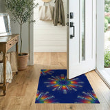 Rainbow Microphone Burst Area Rug