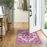 Traditional Persian Pink Ornate Pink Medallion Persian Area Rug