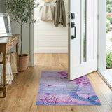 Whimsical Pink Mermaid Underwater Area Rug